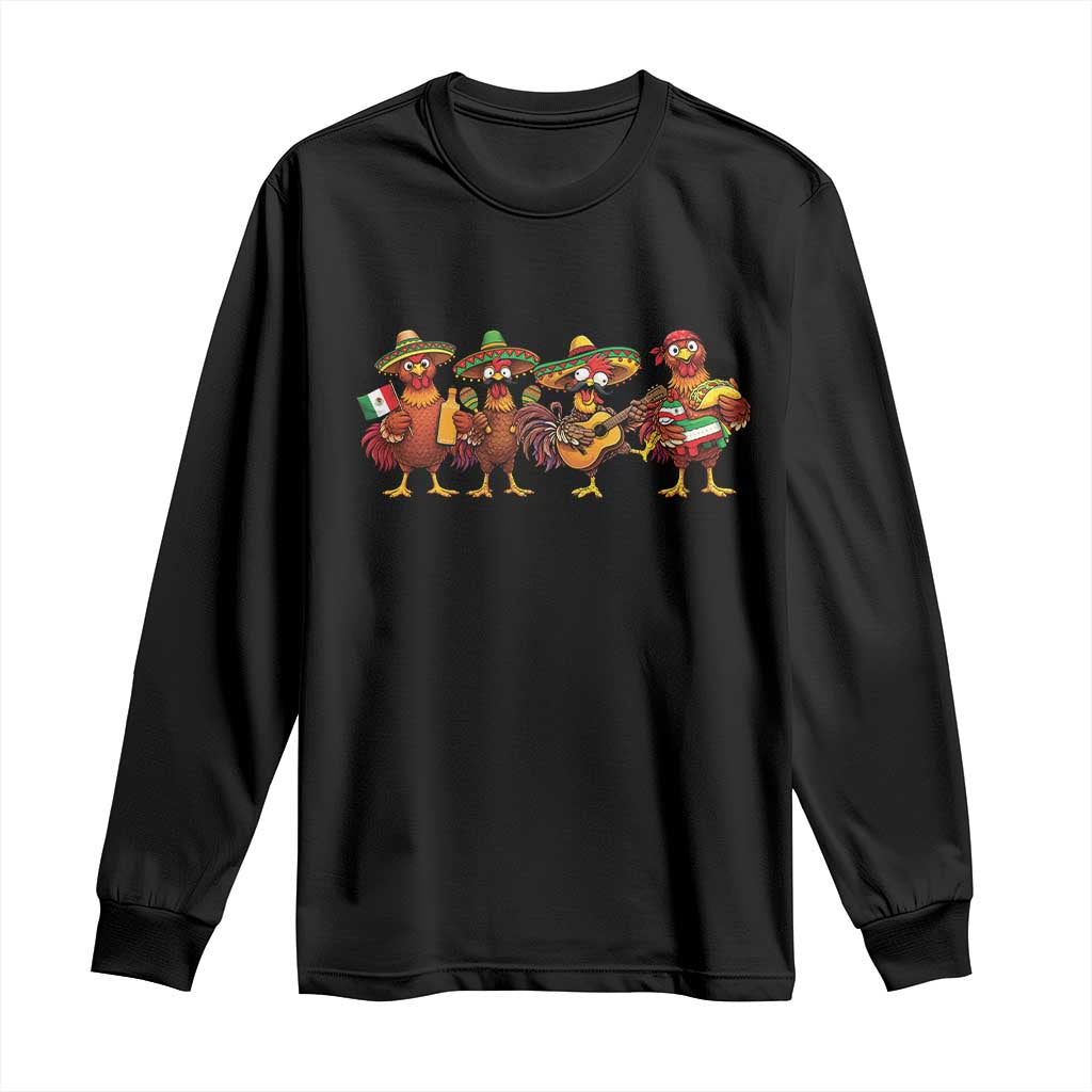 Funny Cinco De Mayo Chicken Squad Long Sleeve Shirt Mexican Party Celebration Gift