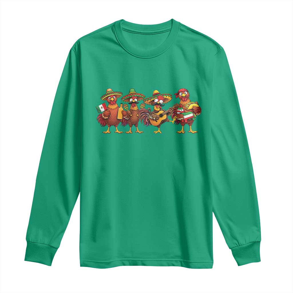 Funny Cinco De Mayo Chicken Squad Long Sleeve Shirt Mexican Party Celebration Gift