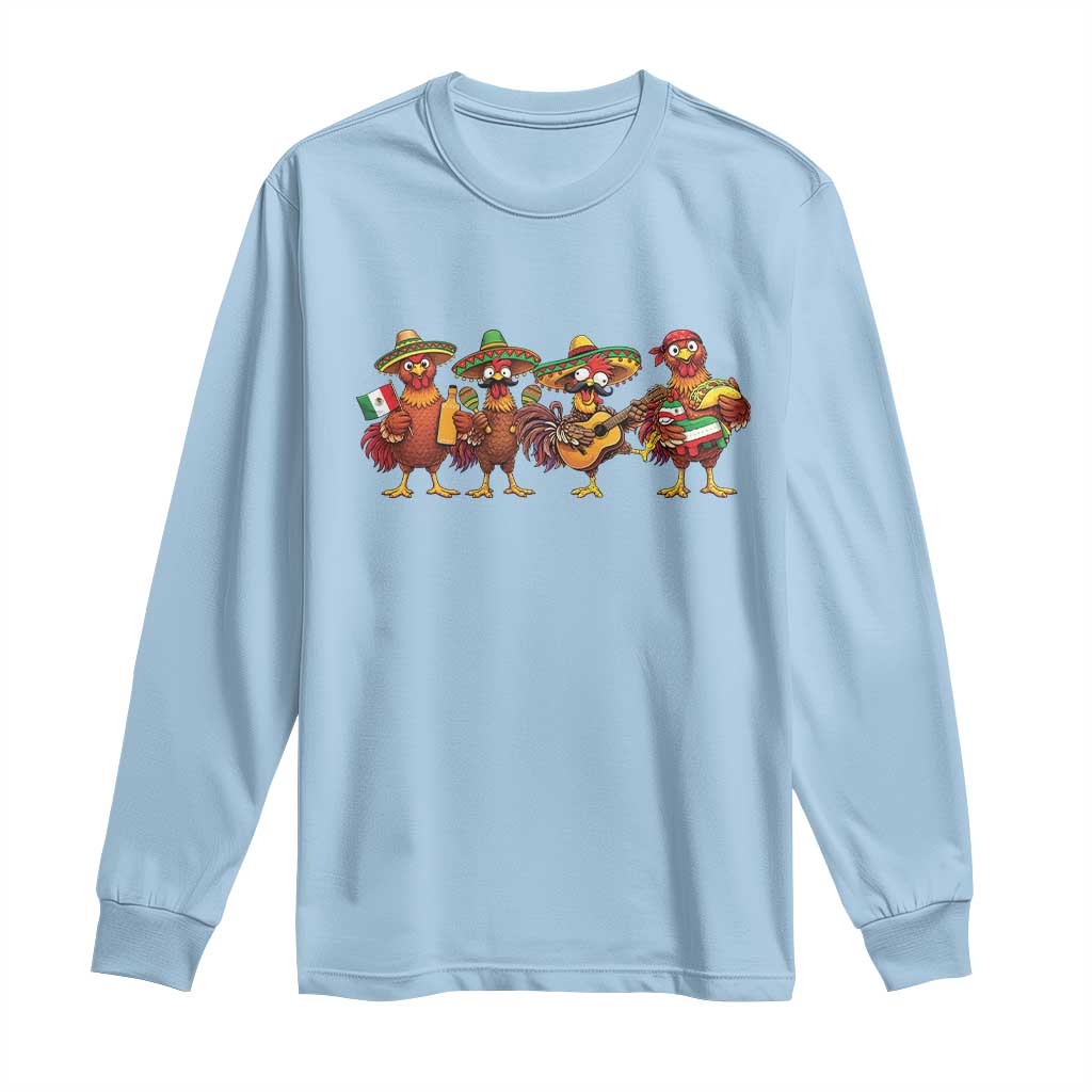 Funny Cinco De Mayo Chicken Squad Long Sleeve Shirt Mexican Party Celebration Gift