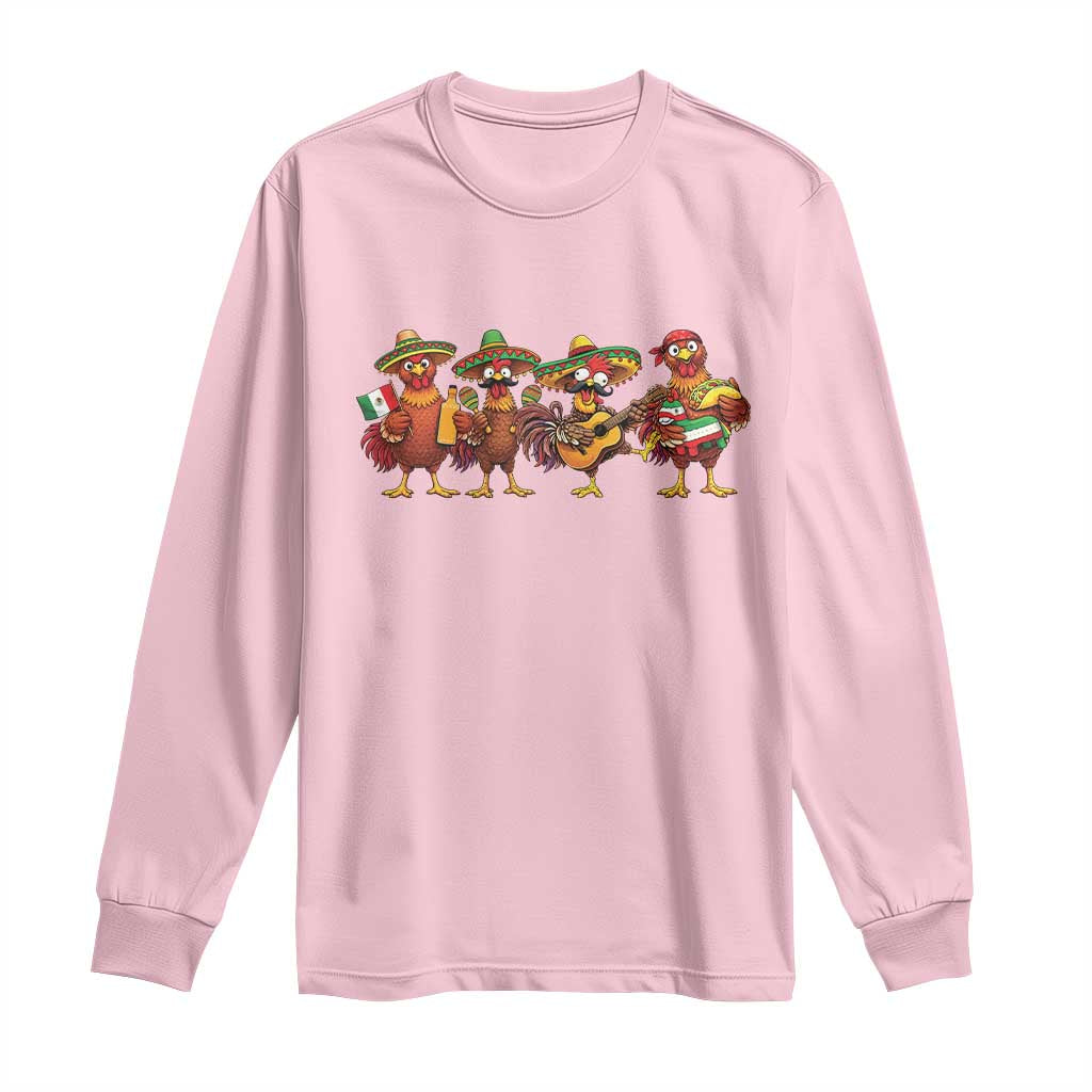 Funny Cinco De Mayo Chicken Squad Long Sleeve Shirt Mexican Party Celebration Gift