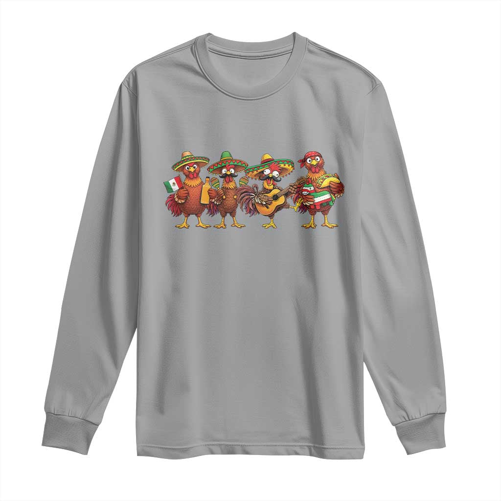 Funny Cinco De Mayo Chicken Squad Long Sleeve Shirt Mexican Party Celebration Gift