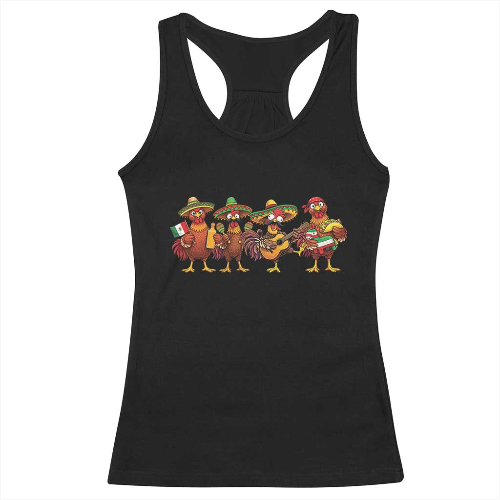 Funny Cinco De Mayo Chicken Squad Racerback Tank Top Mexican Party Celebration Gift