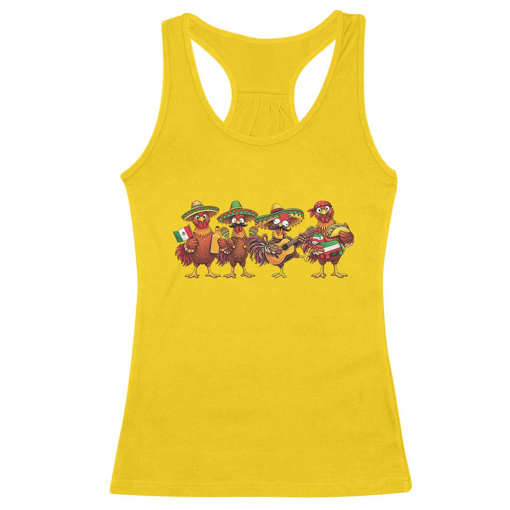 Funny Cinco De Mayo Chicken Squad Racerback Tank Top Mexican Party Celebration Gift