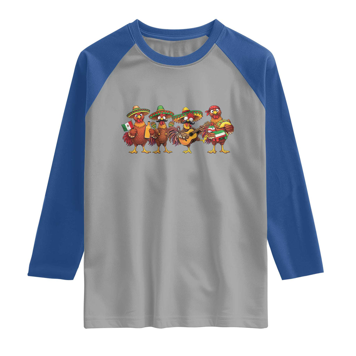 Funny Cinco De Mayo Chicken Squad Raglan Shirt Mexican Party Celebration Gift
