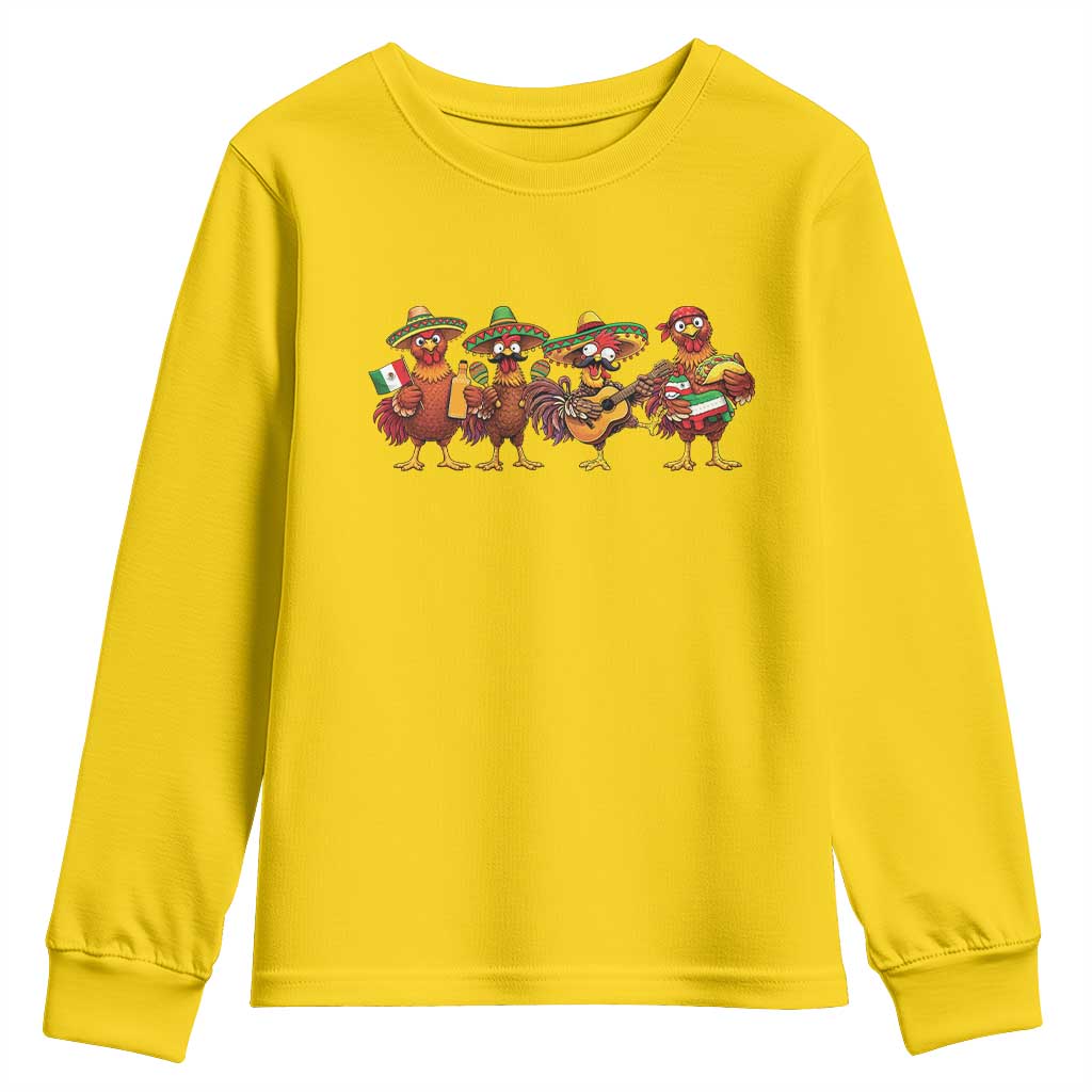 Funny Cinco De Mayo Chicken Squad Youth Sweatshirt Mexican Party Celebration Gift
