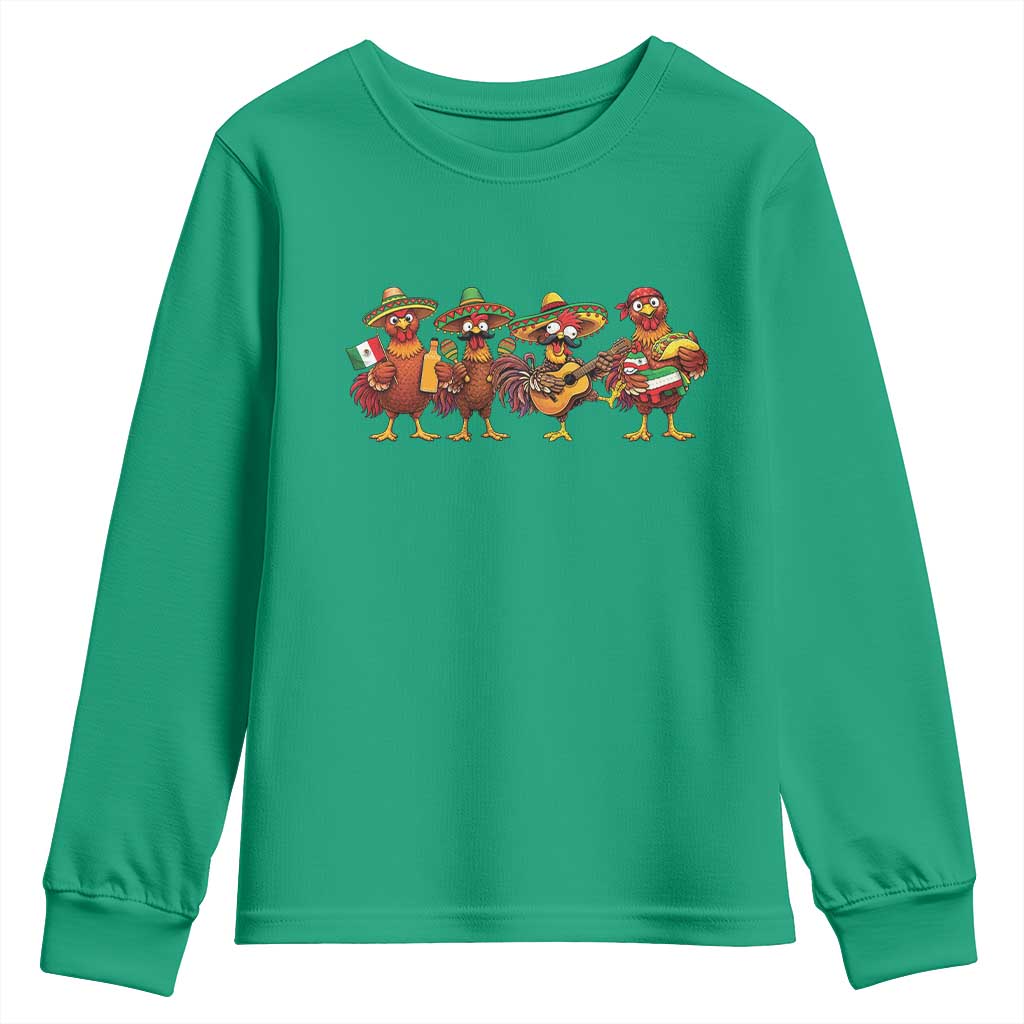 Funny Cinco De Mayo Chicken Squad Youth Sweatshirt Mexican Party Celebration Gift