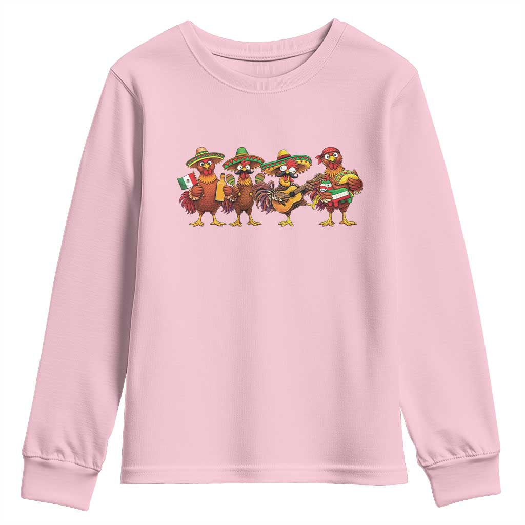 Funny Cinco De Mayo Chicken Squad Youth Sweatshirt Mexican Party Celebration Gift