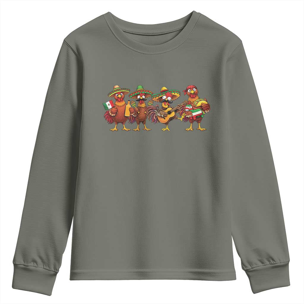 Funny Cinco De Mayo Chicken Squad Youth Sweatshirt Mexican Party Celebration Gift
