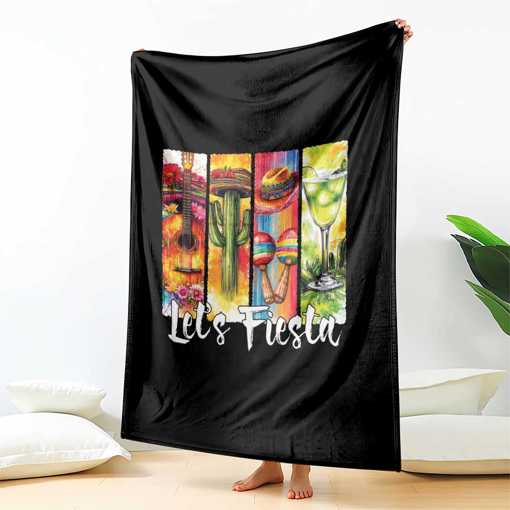 Lets Fiesta Throw Blanket Funny Cinco De Mayo Party Celebration