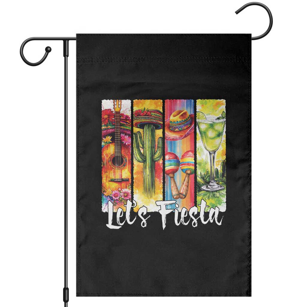 Lets Fiesta Garden Flag Funny Cinco De Mayo Party Celebration