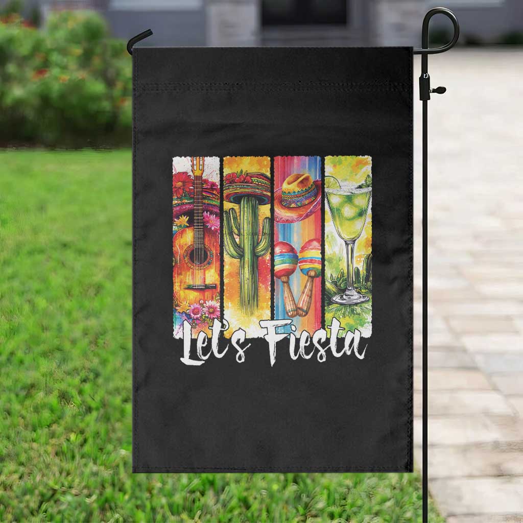 Lets Fiesta Garden Flag Funny Cinco De Mayo Party Celebration