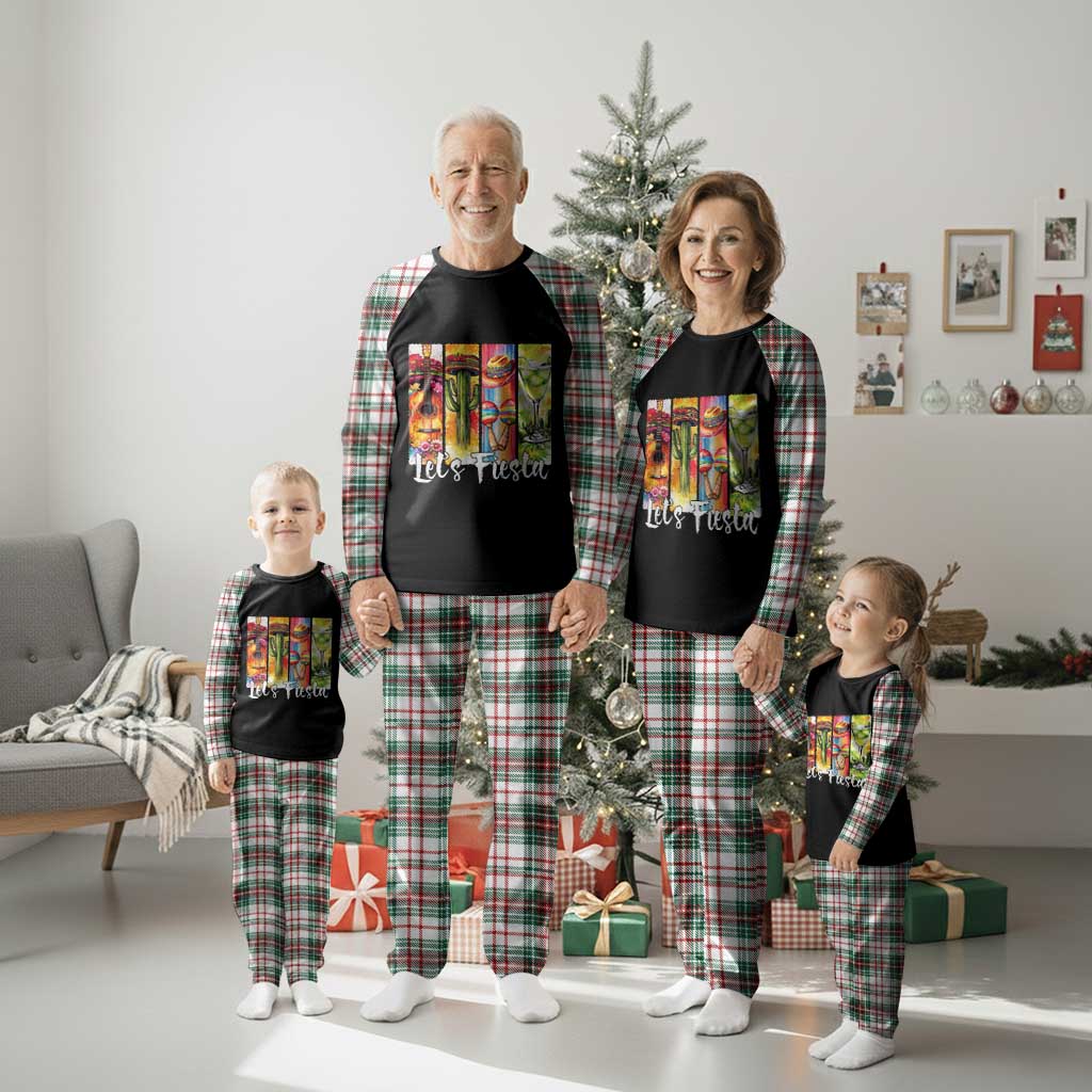 Lets Fiesta Plaid Pajama Set Funny Cinco De Mayo Party Celebration