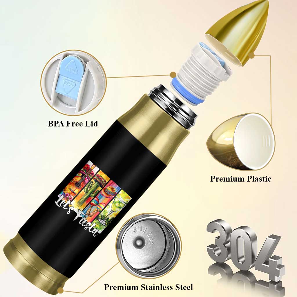 Lets Fiesta Bullet Tumbler Funny Cinco De Mayo Party Celebration