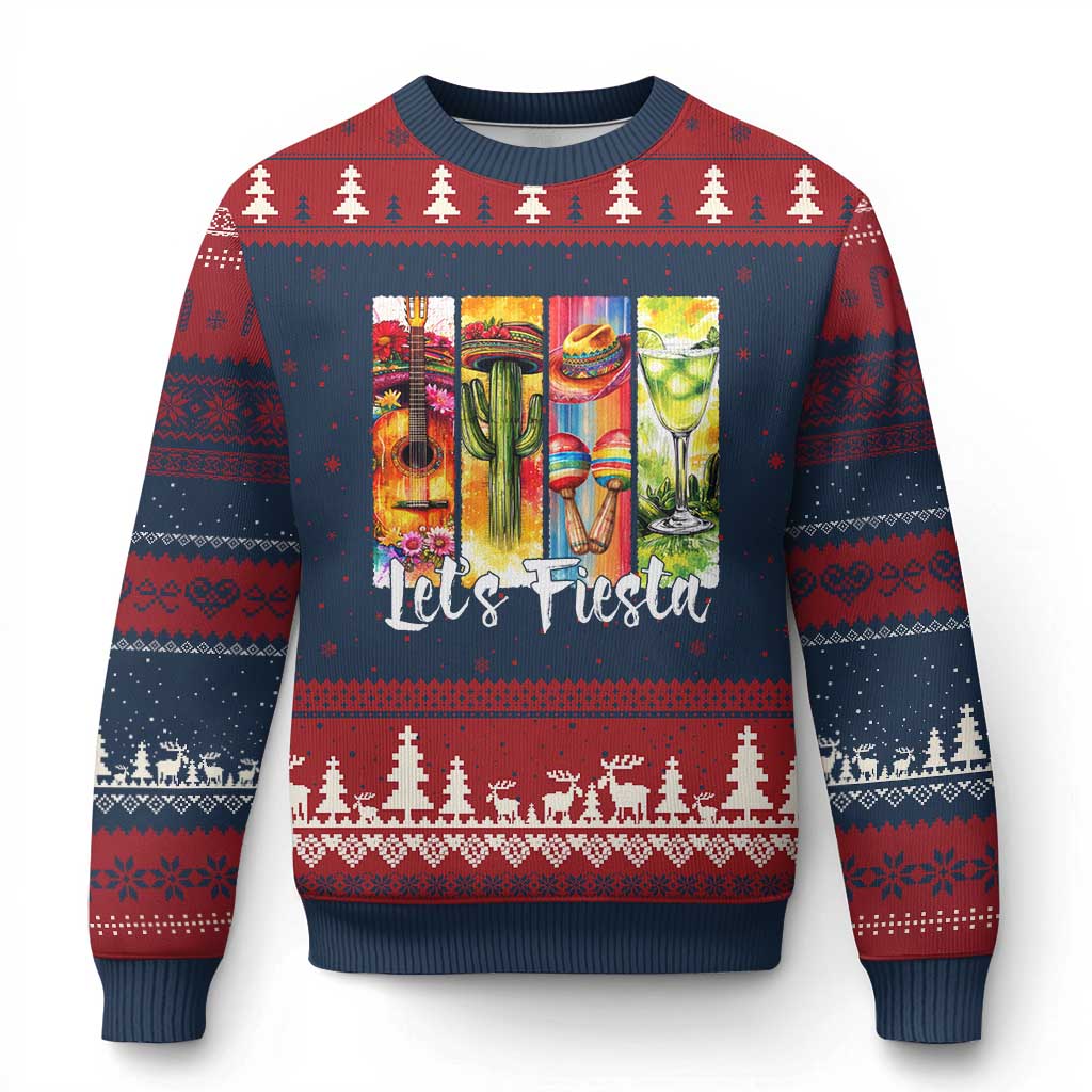 Lets Fiesta Ugly Christmas Sweater Funny Cinco De Mayo Party Celebration