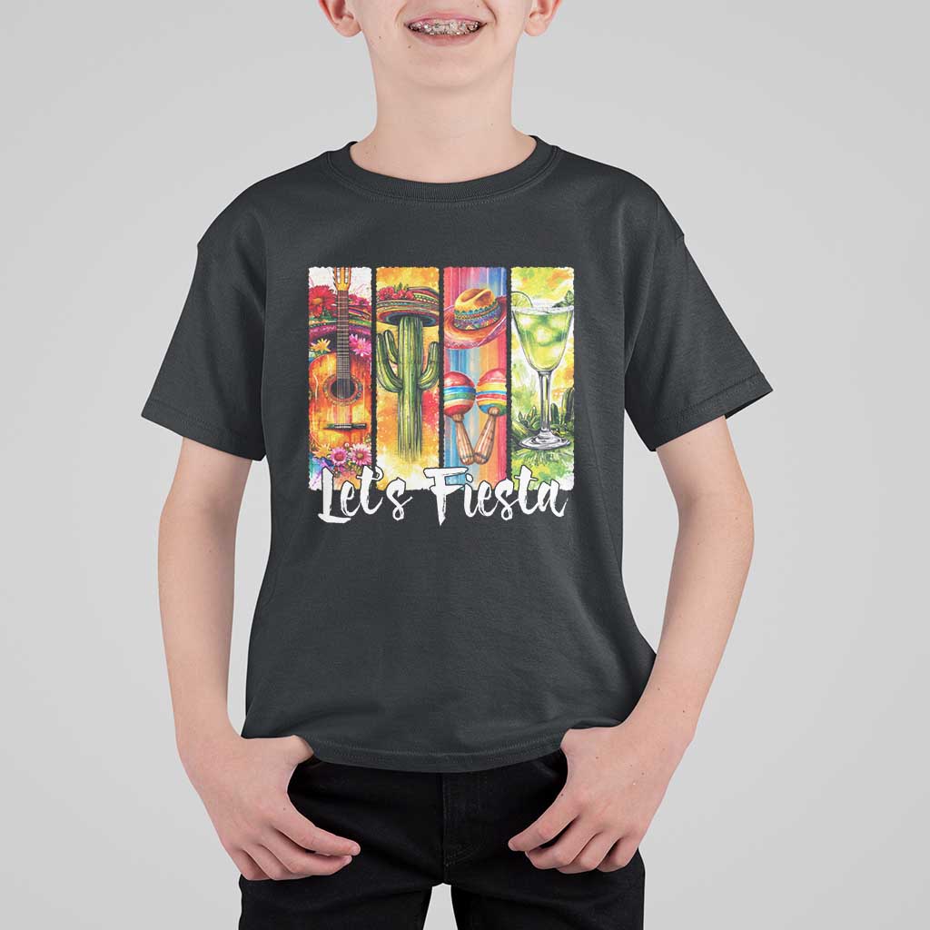 Lets Fiesta T Shirt For Kid Funny Cinco De Mayo Party Celebration