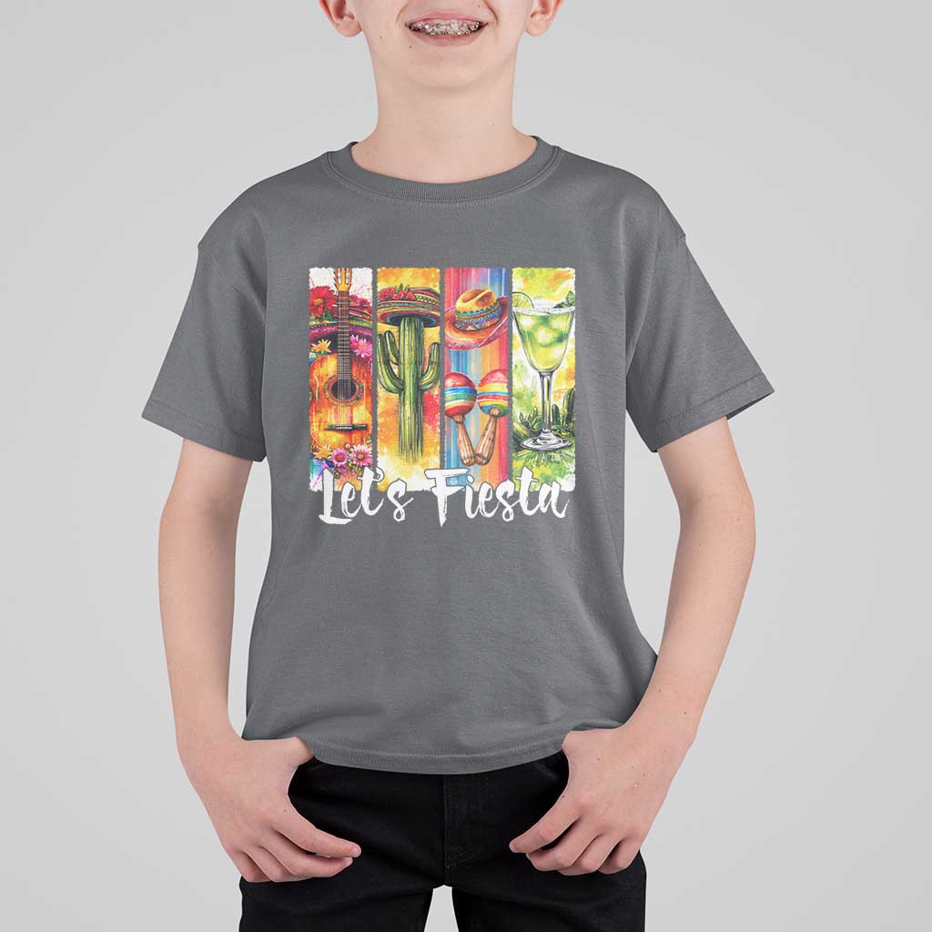 Lets Fiesta T Shirt For Kid Funny Cinco De Mayo Party Celebration