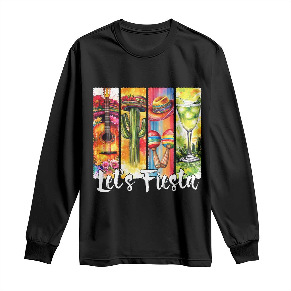 Lets Fiesta Long Sleeve Shirt Funny Cinco De Mayo Party Celebration