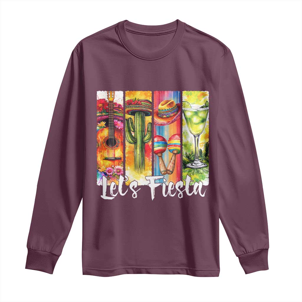 Lets Fiesta Long Sleeve Shirt Funny Cinco De Mayo Party Celebration