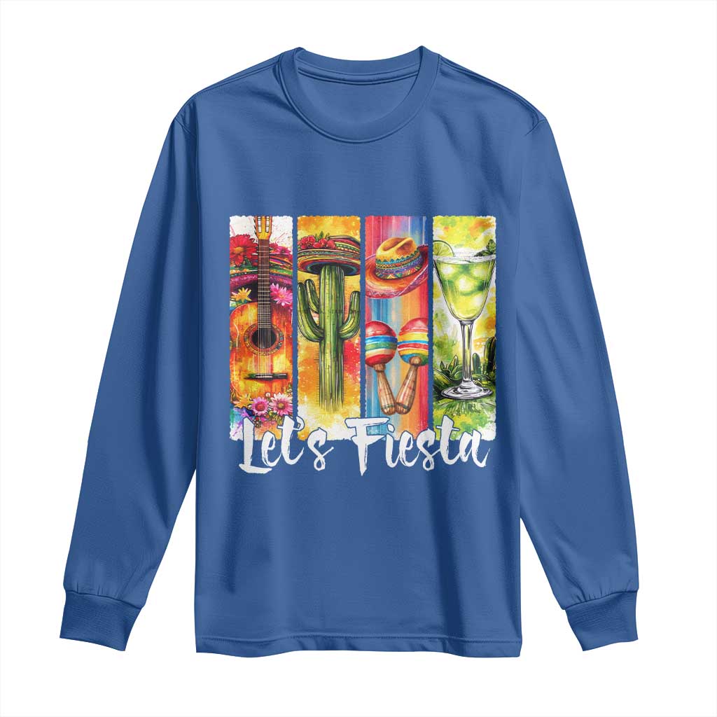 Lets Fiesta Long Sleeve Shirt Funny Cinco De Mayo Party Celebration