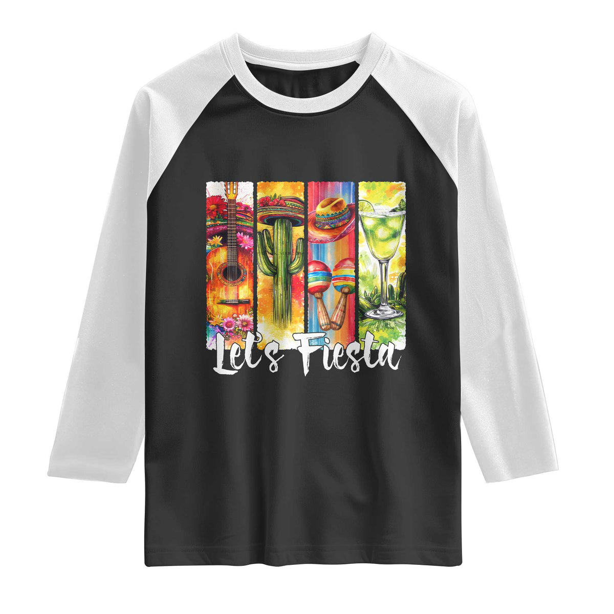 Lets Fiesta Raglan Shirt Funny Cinco De Mayo Party Celebration
