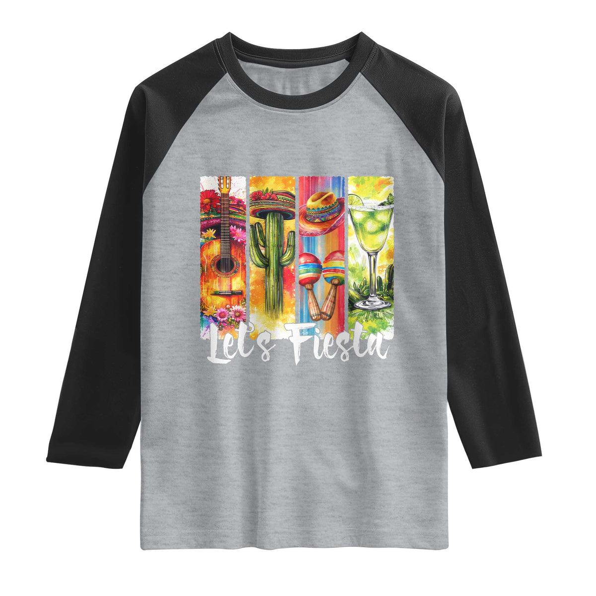 Lets Fiesta Raglan Shirt Funny Cinco De Mayo Party Celebration