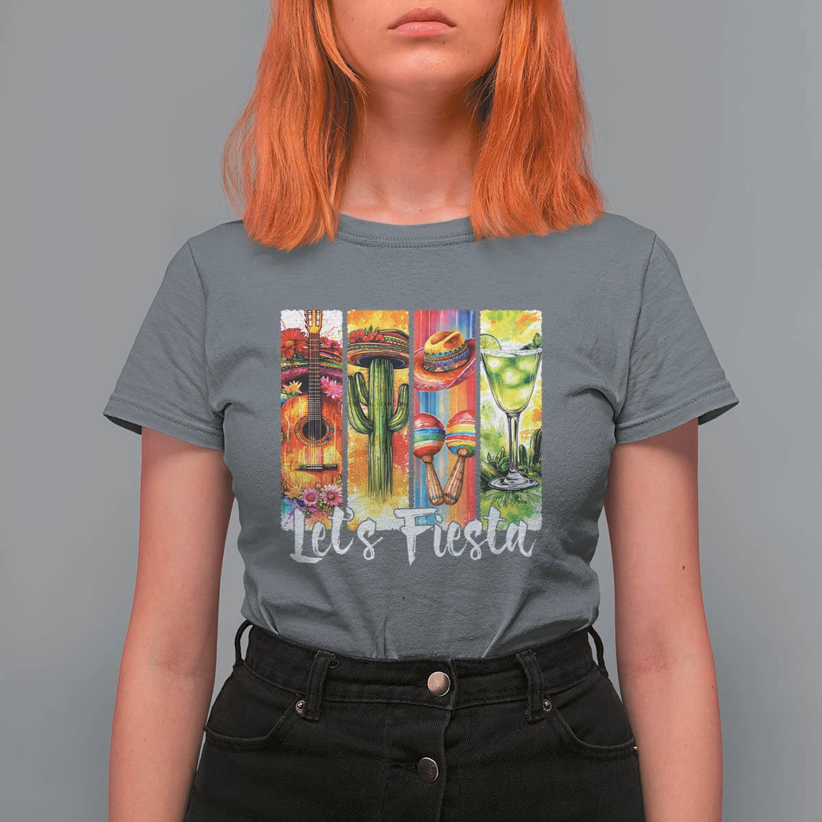 Lets Fiesta T Shirt For Women Funny Cinco De Mayo Party Celebration