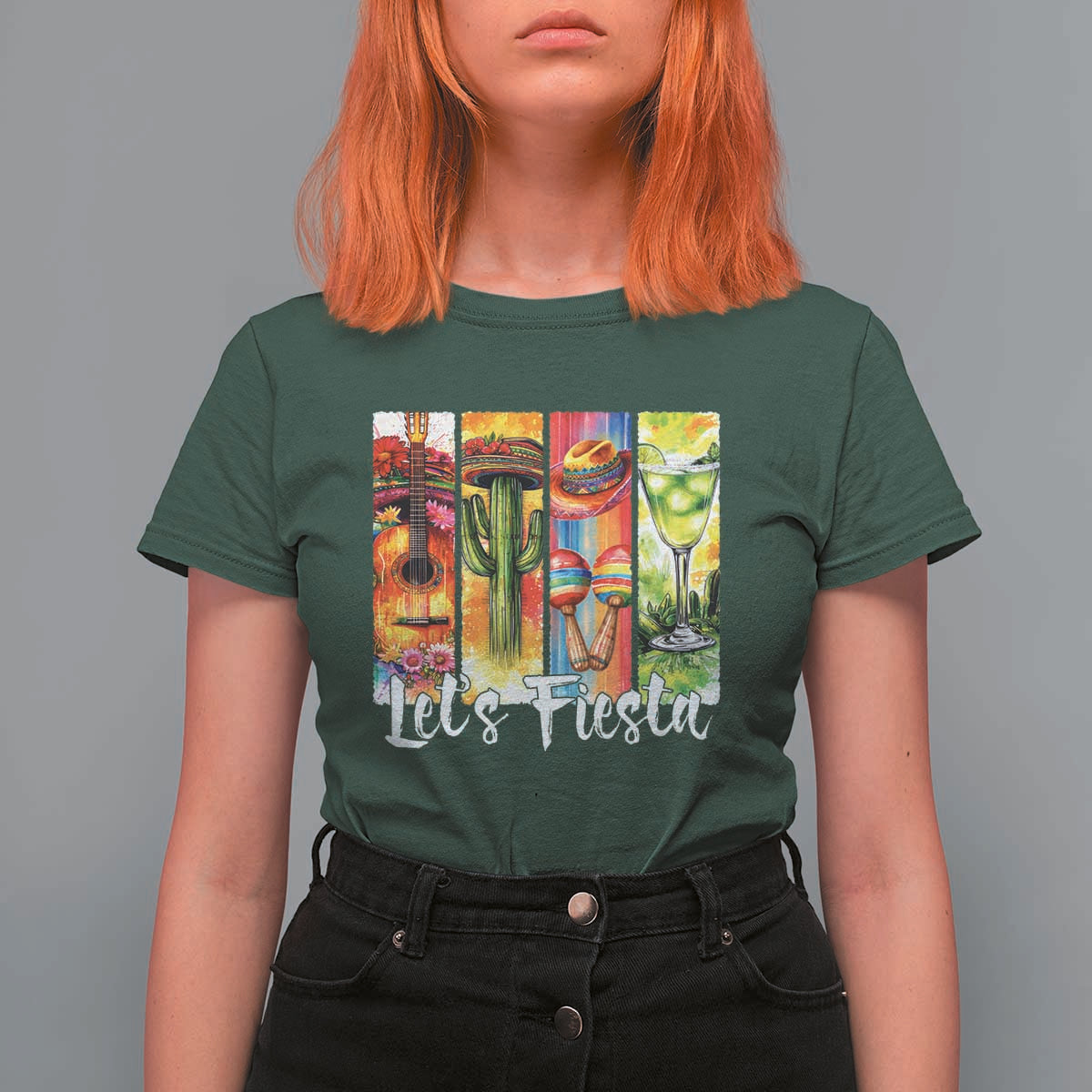 Lets Fiesta T Shirt For Women Funny Cinco De Mayo Party Celebration