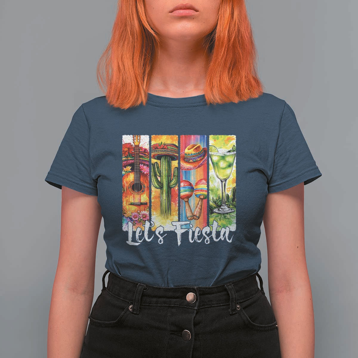 Lets Fiesta T Shirt For Women Funny Cinco De Mayo Party Celebration