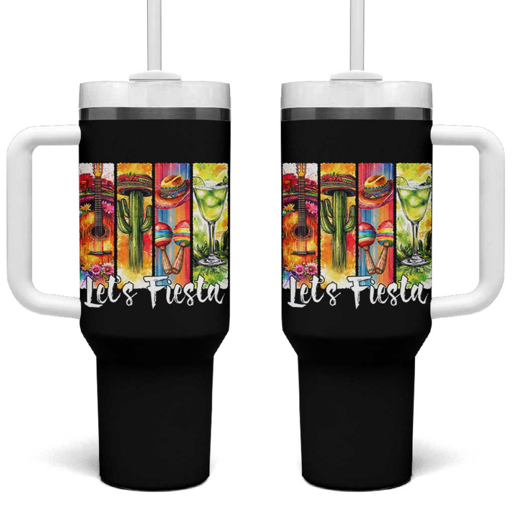 Lets Fiesta Tumbler With Handle Funny Cinco De Mayo Party Celebration