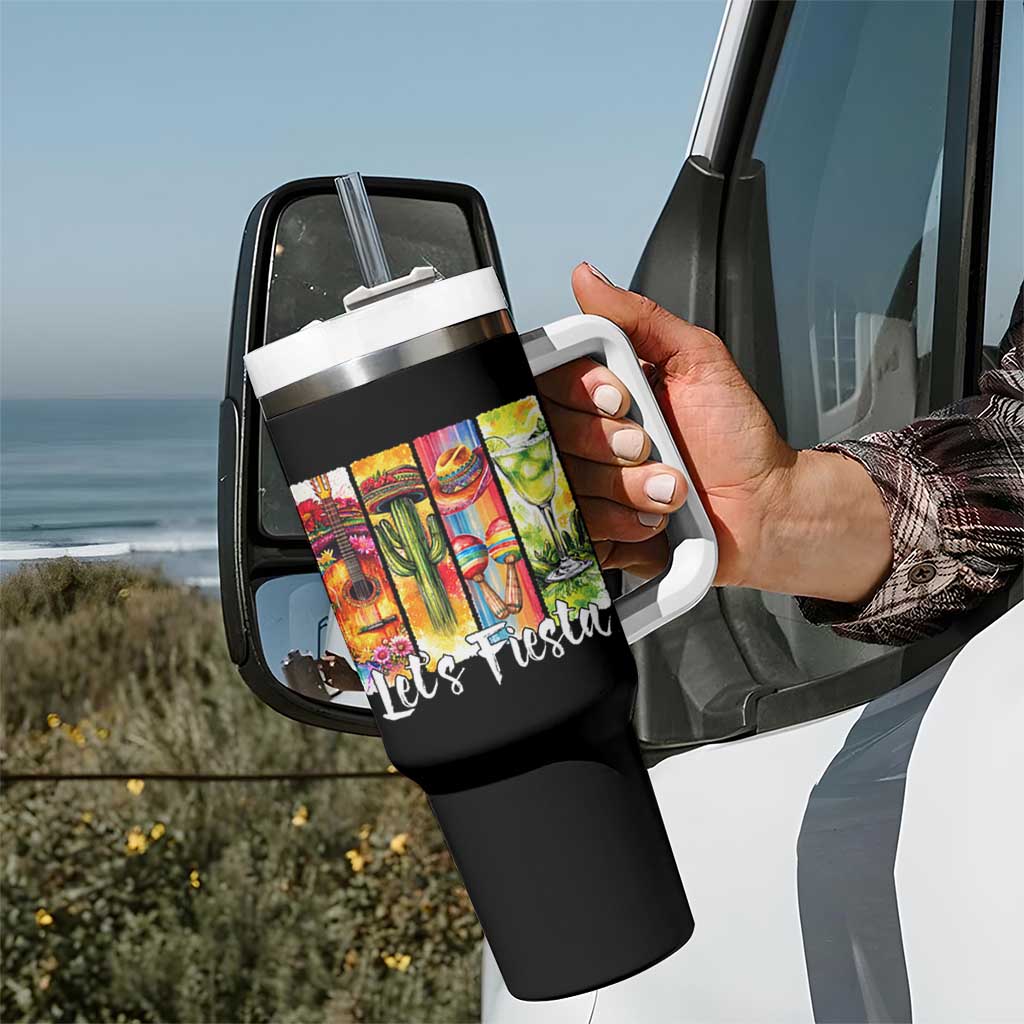 Lets Fiesta Tumbler With Handle Funny Cinco De Mayo Party Celebration