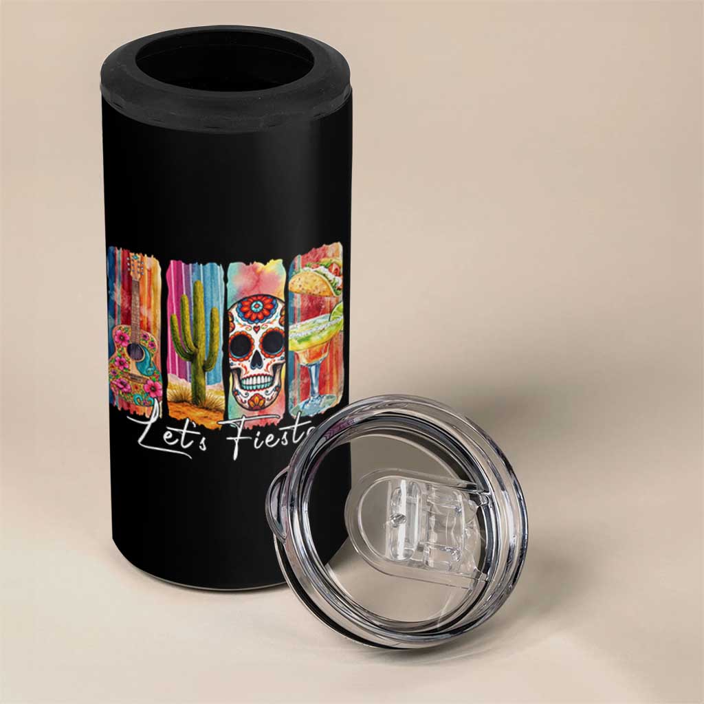 Cinco De Mayo Lets Fiest 4 in 1 Can Cooler Tumbler Funny Mexican Party Gift