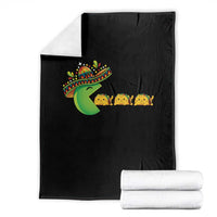 Cinco De Mayo Retro Game Throw Blanket Funny Sombrero Character Chasing Taco Cat