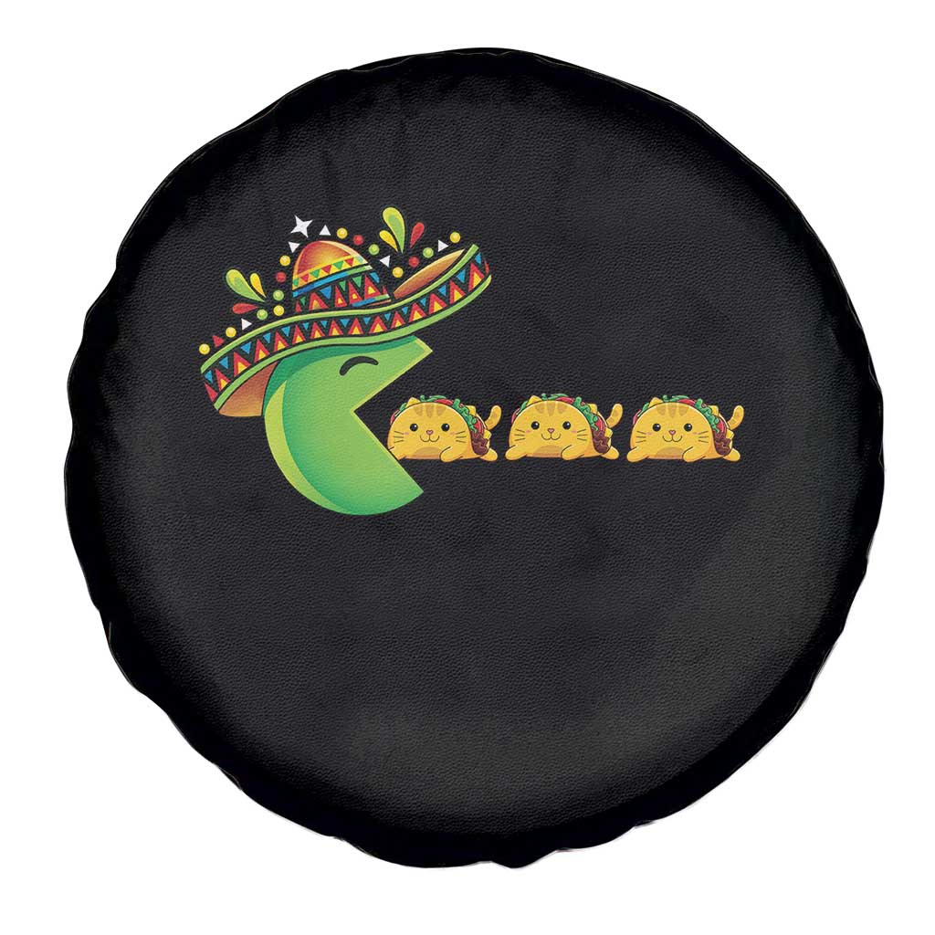 Cinco De Mayo Retro Game Spare Tire Cover Funny Sombrero Character Chasing Taco Cat