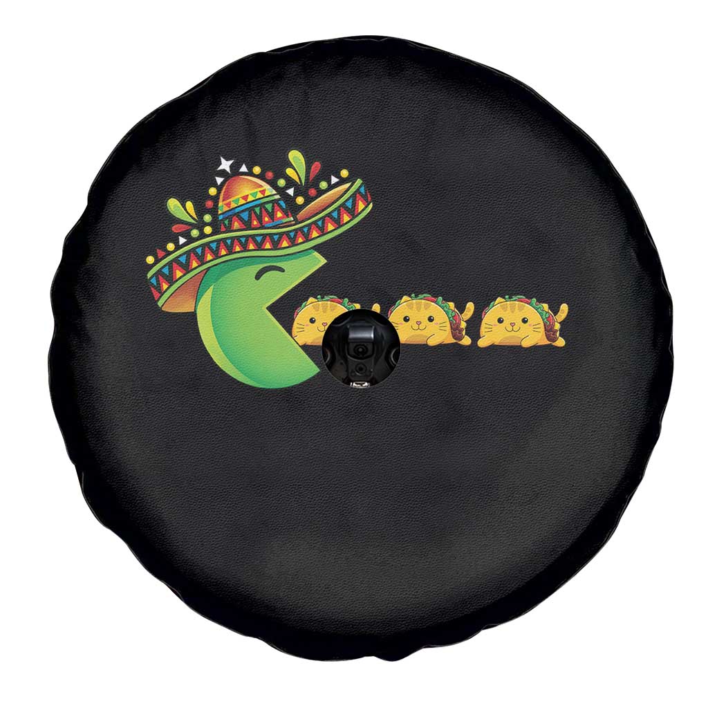 Cinco De Mayo Retro Game Spare Tire Cover Funny Sombrero Character Chasing Taco Cat