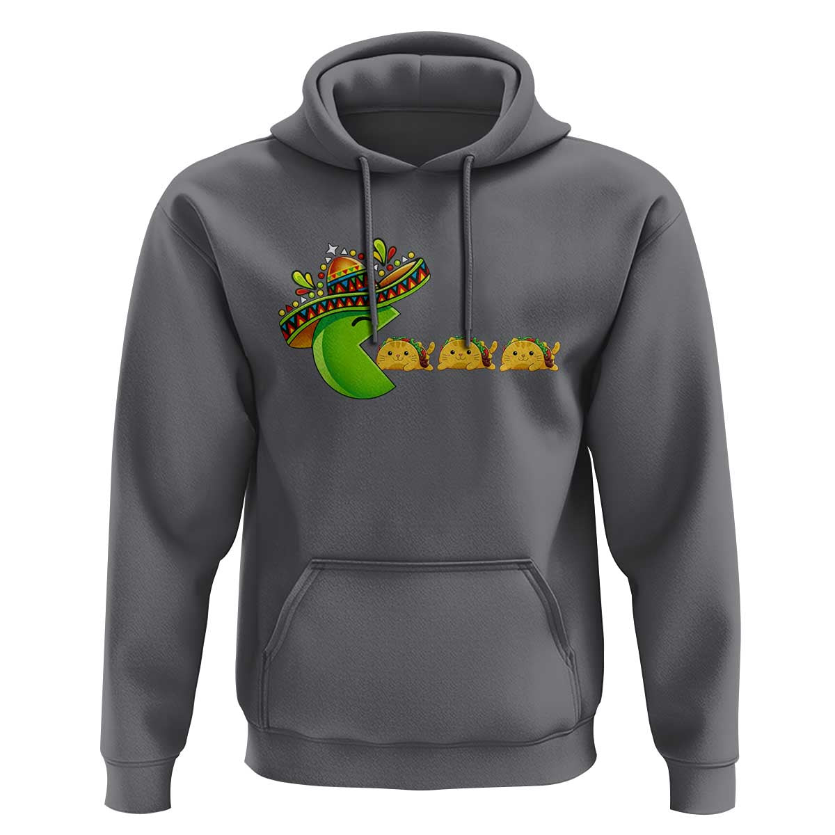 Cinco De Mayo Retro Game Hoodie Funny Sombrero Character Chasing Taco Cat