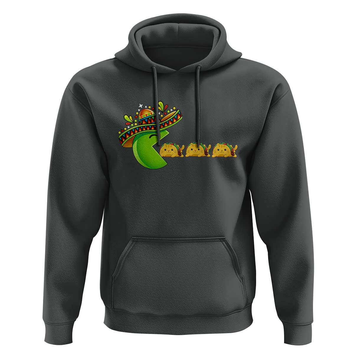 Cinco De Mayo Retro Game Hoodie Funny Sombrero Character Chasing Taco Cat