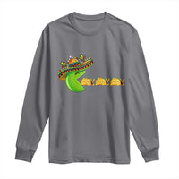Cinco De Mayo Retro Game Long Sleeve Shirt Funny Sombrero Character Chasing Taco Cat