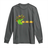 Cinco De Mayo Retro Game Long Sleeve Shirt Funny Sombrero Character Chasing Taco Cat