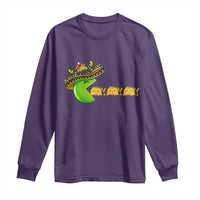 Cinco De Mayo Retro Game Long Sleeve Shirt Funny Sombrero Character Chasing Taco Cat