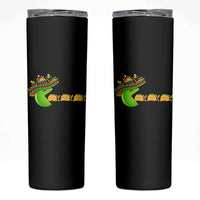 Cinco De Mayo Retro Game Skinny Tumbler Funny Sombrero Character Chasing Taco Cat