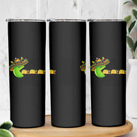 Cinco De Mayo Retro Game Skinny Tumbler Funny Sombrero Character Chasing Taco Cat