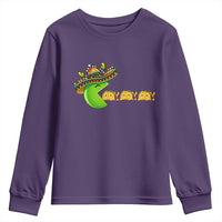 Cinco De Mayo Retro Game Youth Sweatshirt Funny Sombrero Character Chasing Taco Cat