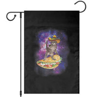 Funny Cinco De Mayo Cat Garden Flag Astronaut Kitten Flying A Taco