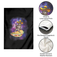 Funny Cinco De Mayo Cat Garden Flag Astronaut Kitten Flying A Taco