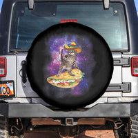 Funny Cinco De Mayo Cat Spare Tire Cover Astronaut Kitten Flying A Taco
