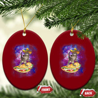 Funny Cinco De Mayo Cat Ceramic Ornament Astronaut Kitten Flying A Taco