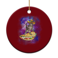 Funny Cinco De Mayo Cat Ceramic Ornament Astronaut Kitten Flying A Taco