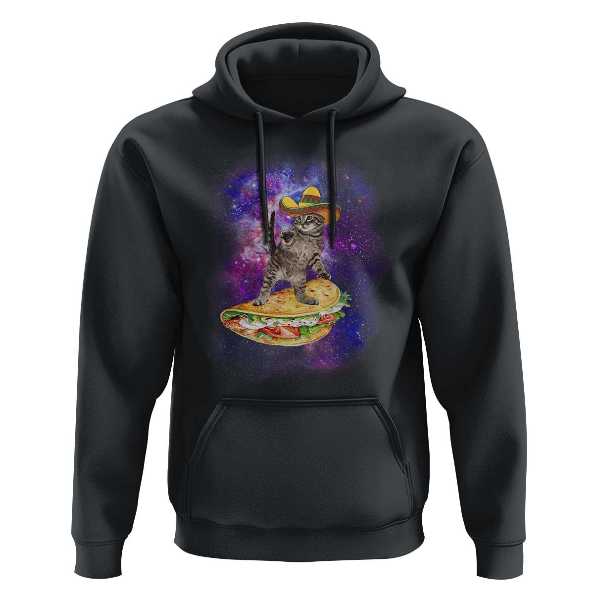Funny Cinco De Mayo Cat Hoodie Astronaut Kitten Flying A Taco