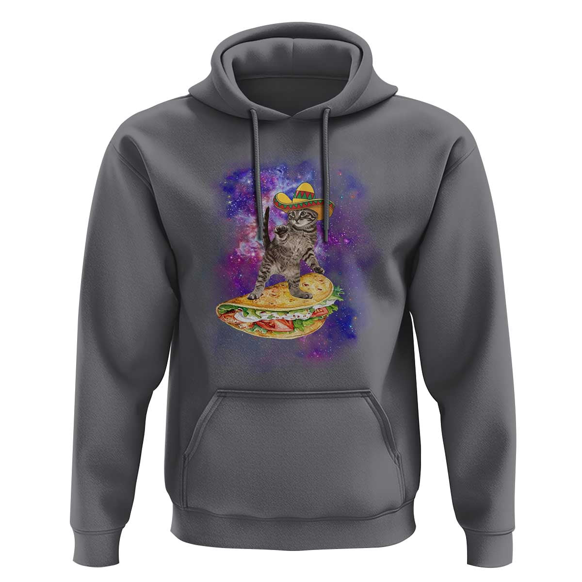 Funny Cinco De Mayo Cat Hoodie Astronaut Kitten Flying A Taco