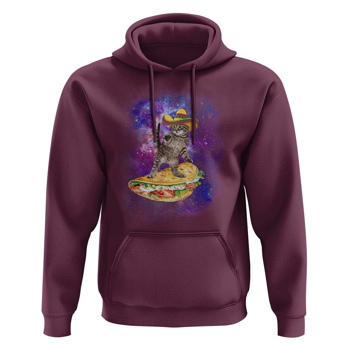 Funny Cinco De Mayo Cat Hoodie Astronaut Kitten Flying A Taco